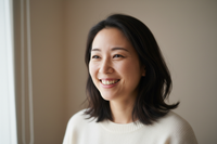 smiling asian woman natural photo