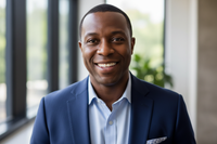 smiling black man looking at camera